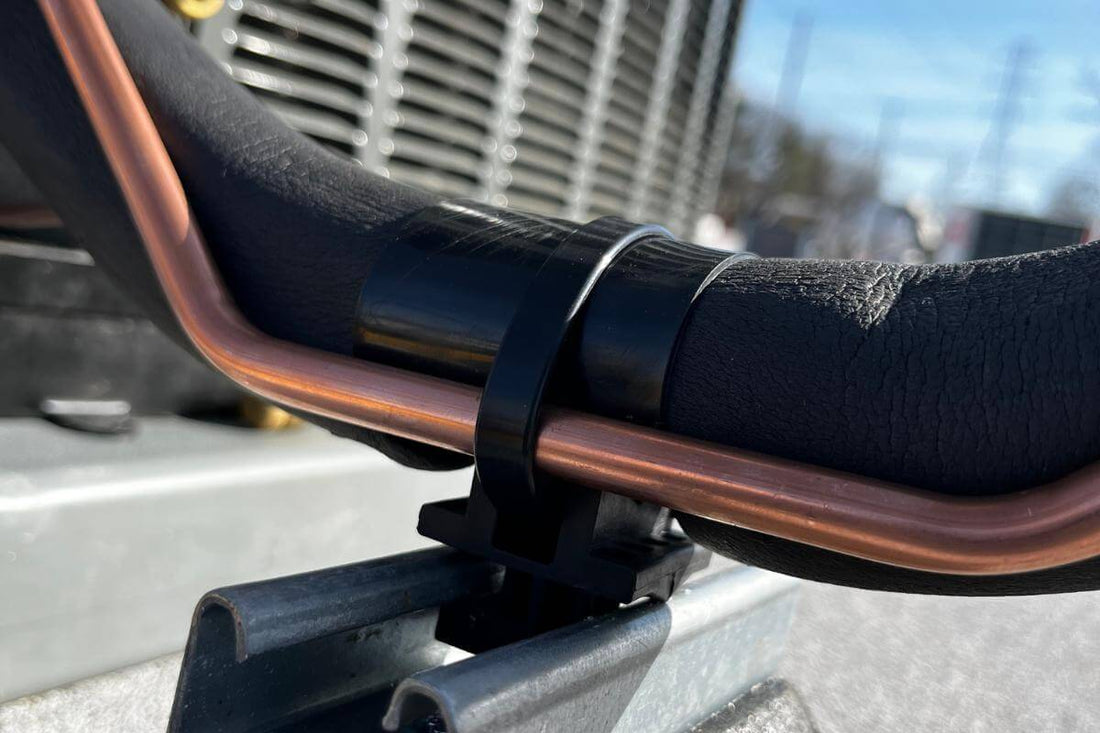 Two pipes clamped together using The Uniclamp Pipe Clamp